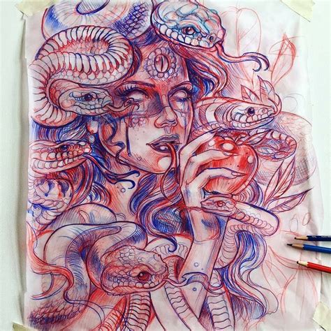 Medusa a character in greek mythology what does it symbolize. Medusa #sketch by artist @drkturcotte #pencilart # ...