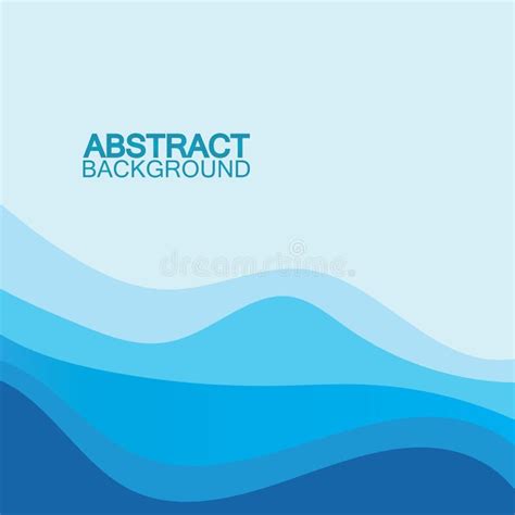 Blue Wave Vector Abstract Background Flat Design Stock Illustration