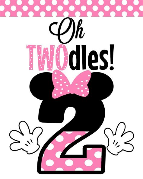 Disney Minnie Mouse 2 Stand Up Oh Twodles Cardstock 85x11 Table Sign