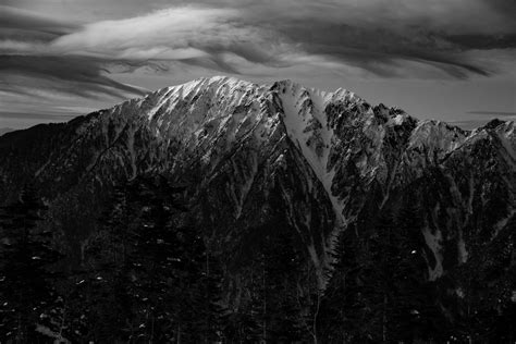 High Snowy Mountain Ridge Under Clouds · Free Stock Photo