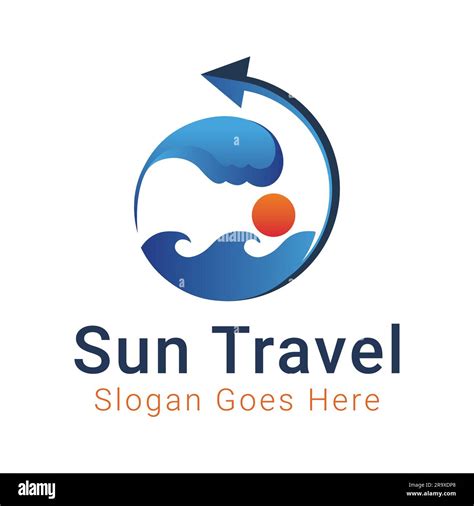 Sun Travel Logo Design Travel Earth Logotype Flying Plane World