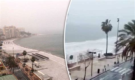 Costa Del Sol Covered In Snow Holidaymakers Stunned As