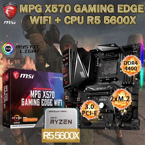 Msi Mpg X570 Gaming Edge Wifi Motherboard Set Amd Kit Ryzen 5 5600x