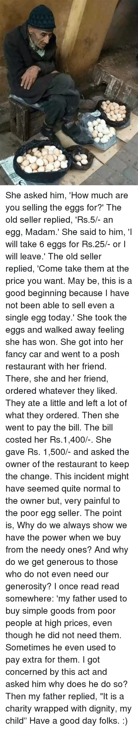 Only then did they share the bad news. She Asked Him 'How Much Are You Selling the Eggs For?' the ...