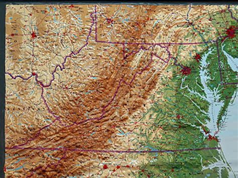 Raised Relief Maps Of Virginia