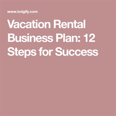 Free Vacation Rental Business Plan Template Get The Amount Of Space