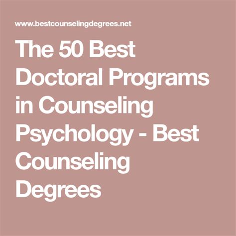 The 50 Best Doctoral Programs In Counseling Psychology Best