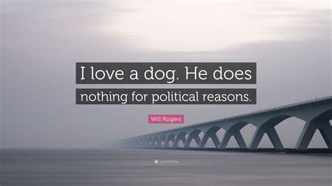 Will Rogers Quote “i Love A Dog He Does Nothing For Political Reasons”