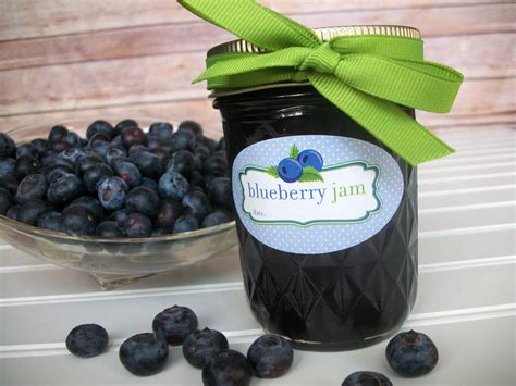 Cute Blueberry Jam Oval Canning Labels For Home Preserved Jam