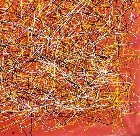 Jackson Pollock Orange Painting Modern Splatter Art L328 Largeartcanvas