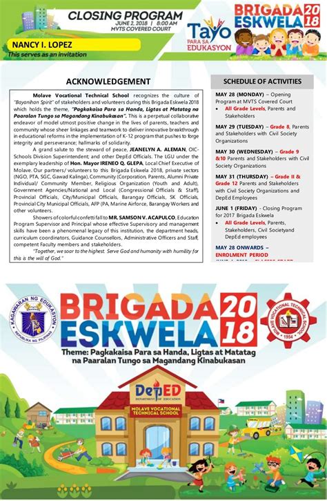 Brigada Eskwela 2018 Closing Program