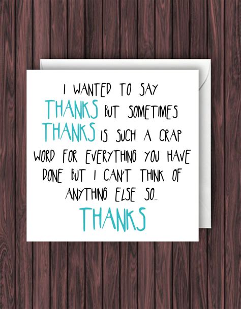 Thank You Card Funny Thank You Card Thanks Card Awkward Etsy