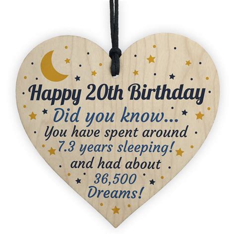 There are 989 20th birthday ideas for sale on etsy, and they cost. 20th Birthday Card For Daughter Son Wood Heart Novelty ...
