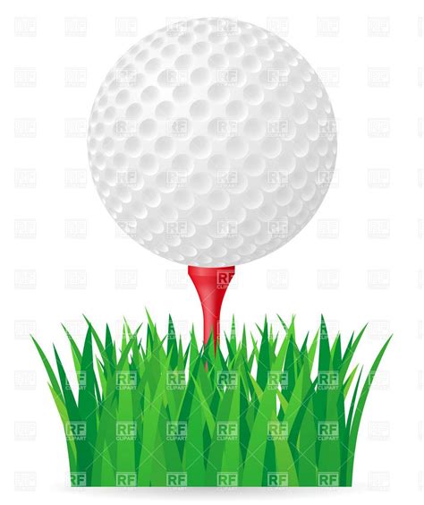 Golf Ball Art Golf Ball On Tee And Green Grass Download Royalty Free