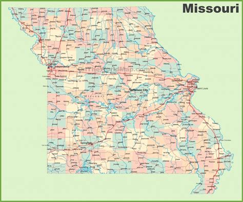 Printable Map Of Missouri Free Printable Maps
