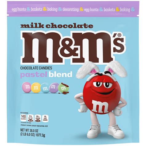 Mandms Milk Chocolate Candies Easter Pastel Blend 38 Oz Resealable B