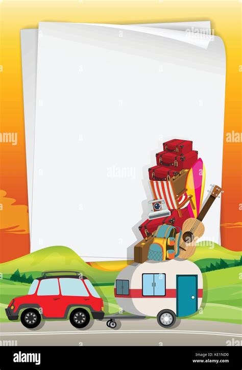 Roadtrip With Car Full Of Bags Illustration Stock Vector Image And Art