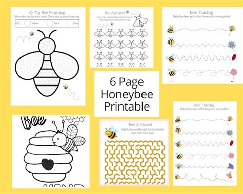 Honey Bee Printable Worksheets Worksheets For Preschool Etsy