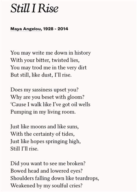 They return the reader to a central argument. maya angelou: and still i rise | Tumblr