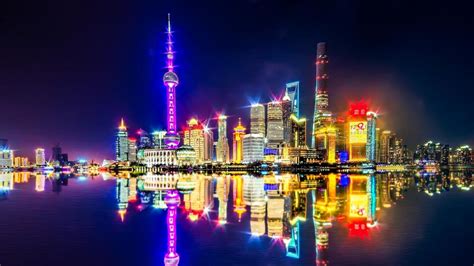 Stunning Shanghai Skyline At Night Backiee
