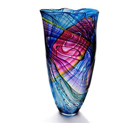 Bob Crooks Glass Contour Vase Glass Bottles Art Glass Art Contemporary Glass Art