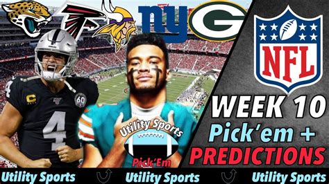 Nfl Week 10 Predictions And Pickem I Picks For Every Game In The Nfl