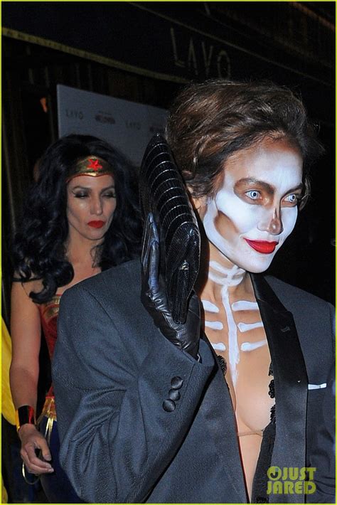 Jennifer Lopez And Casper Smart Are Matching Skeletons At Heidi Klums Halloween Bash 2015 Photo