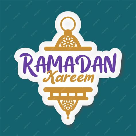 Premium Vector Ramadan Kareem Vector Sticker With Lantern Lamp