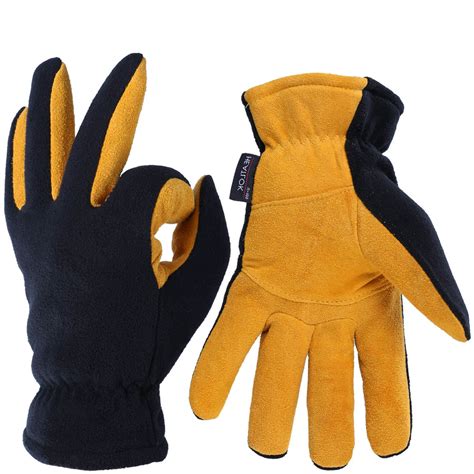 Ozero Winter Gloves Thermal Snow Work Ski Glove Deerskin Suede