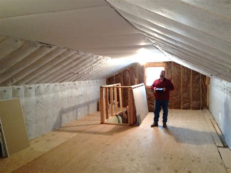 They are quick and easy to install in the attic, and they neutralize the thermal bridge. Attic Ceiling And Walls Insulated With Cellulose ...