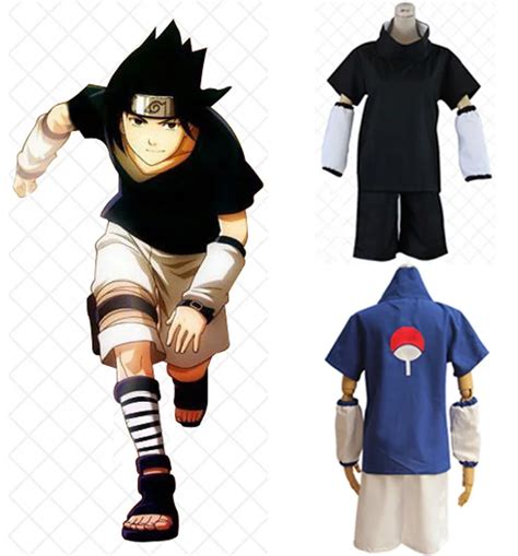 2colors Anime Naruto Uchiha Sasuke Blackblue Uniform Cosplay Costumes