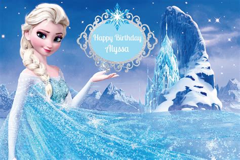 Printed Custom Frozen Inspired Birthday Party Backdrop Frozen