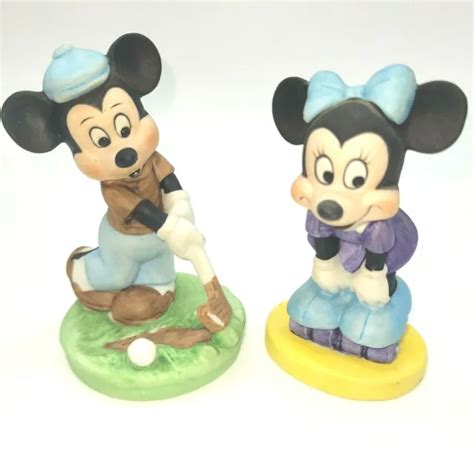 Vintage Walt Disney Mickey Mouse And Minnie Mouse Porcelain Ceramic