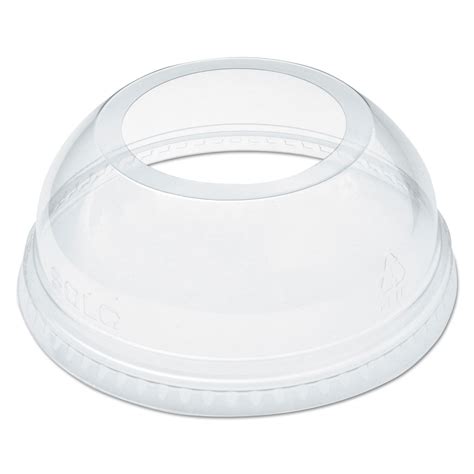Open Top Dome Lid For 16 24 Oz Plastic Cups Clear 19dia Hole 1000
