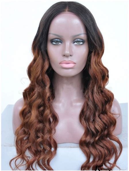 Long Ombre2 Tone Wavy Without Bangs Good African American Wigs