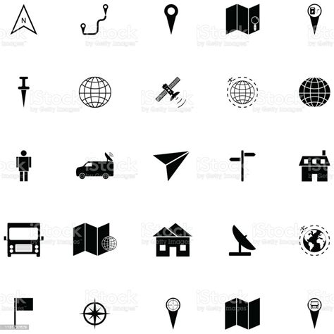 Map Icon Set Stock Illustration Download Image Now Direction