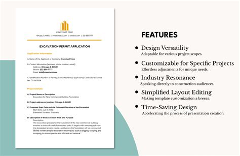 Excavation Permit Application Template in Word, Google Docs - Download