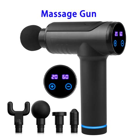 Ce Rohs 20 Speed 4 Heads Led Display Electric Vibration Muscle Massage Gun Manufacturers Or