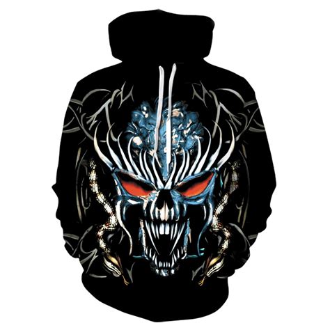 2018 Skull Bones Demonic Hoodie Men 3d Printed Goth Man Long Sleeved