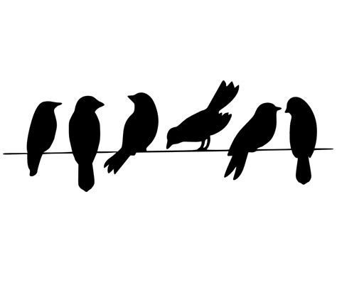 birds on a wire | Silhueta do pássaro, Passaro desenho, Quadros preto e