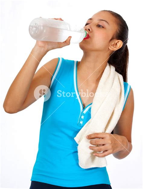 sporty girl quenching her thirst royalty free stock image storyblocks