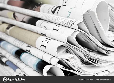 Pile Old Folded Newspapers Selective Focus Stock Photo By ©lindameer