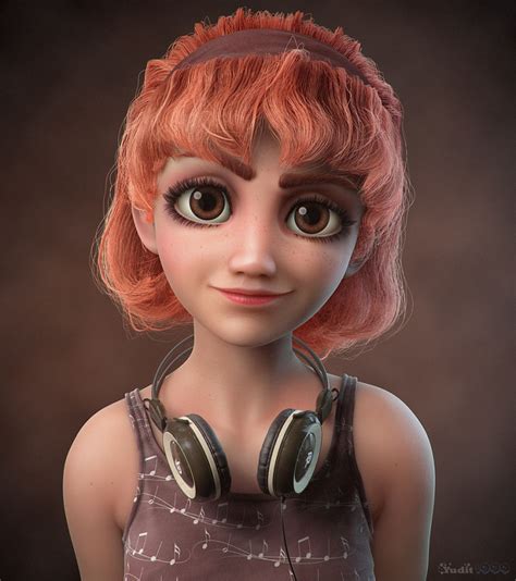 1 Girl 3d Model Character Design By Yuditya Image