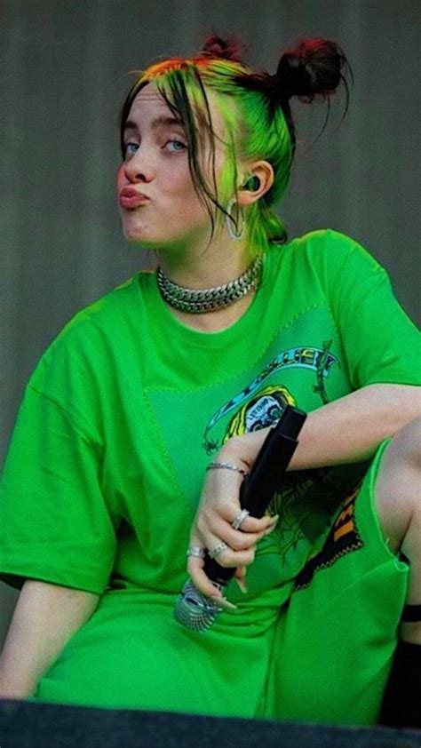 These are photoshoots that billie eilish has done over the years. July 2019 Billie Eilish Green Hair Smiling - All Are Here
