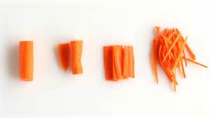 To julienne a vegetable means cutting it into thin uniform matchsticks. How to Julienne Carrots Video | Martha Stewart