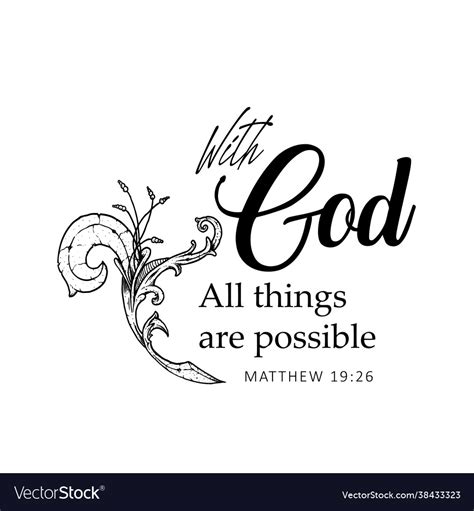 With God All Things Are Possible Royalty Free Vector Image