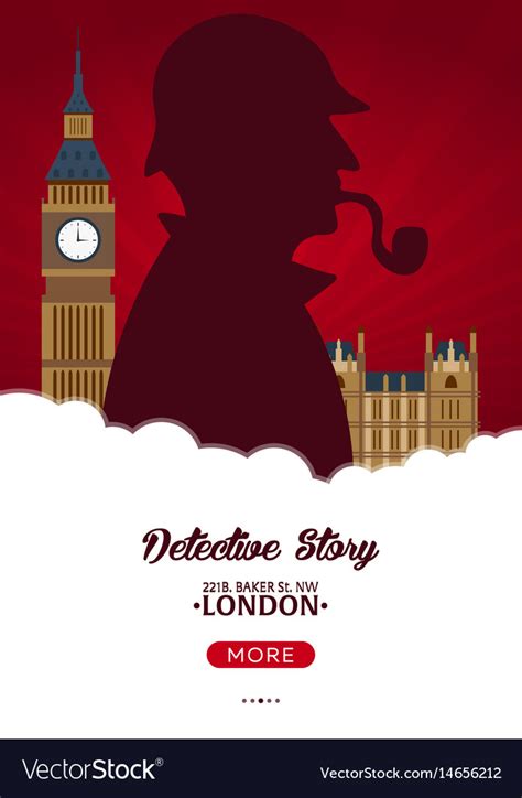 Sherlock Holmes Poster Detective Royalty Free Vector Image