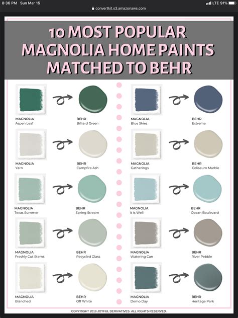 Pin by Kari Vernon on Lovely World of Colors | Paint colors for home, Magnolia paint colors ...