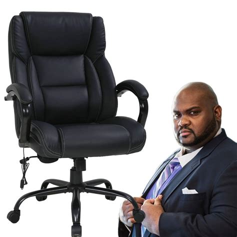buy big and tall executive office chair heavy duty 500lbs wide seat pu leather swivel rolling