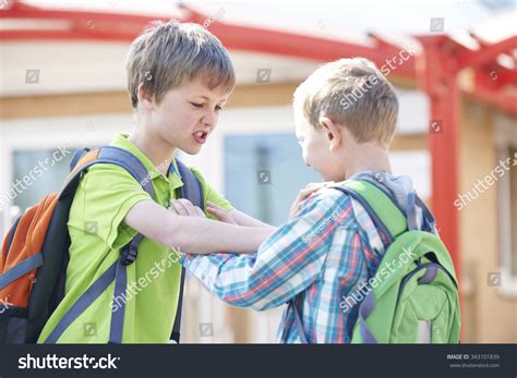 Two Boys Fighting School Playground Stock Photo 343101839 Shutterstock